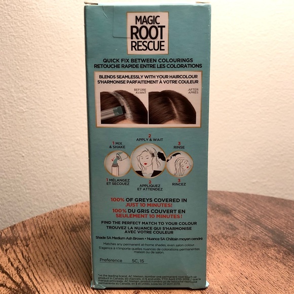 L’OREAL PARIS Root Rescue 5A Medium Ash Brown Permanent Hair Dye Colouring Kit - Picture 6 of 7